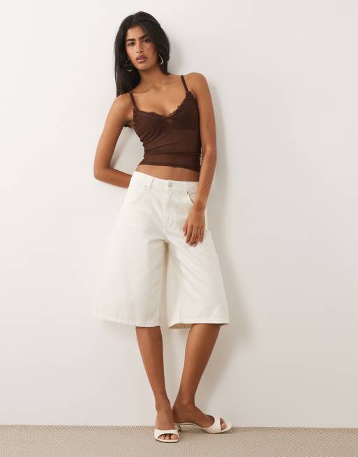 ASOS DESIGN – Transparentes Camisole-Oberteil aus Netzstoff in Schokobraun, 2 von 4