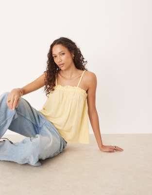 ASOS DESIGN - Trapez-Camisole-Top in Buttermilchgelb
