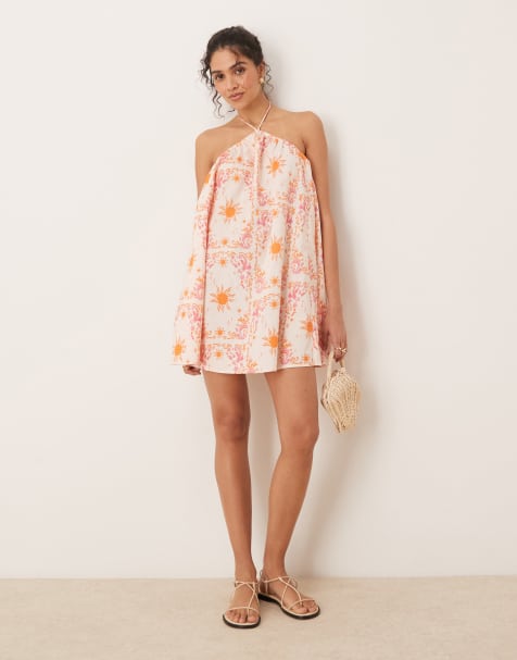 ASOS DESIGN - Trapez-minikjole med print i bomuld - view 1