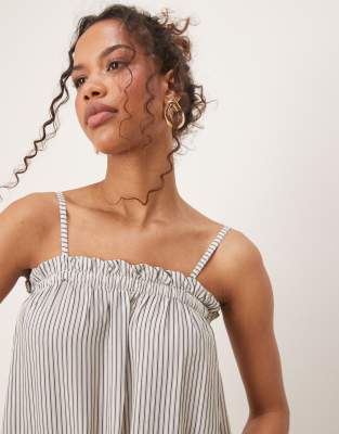 Asos Design Trapeze Cami Maxi Dress In Gray