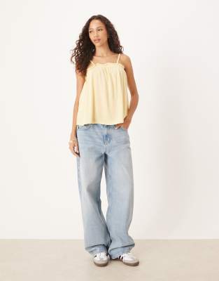 Asos Design Trapeze Cami Top In Yellow