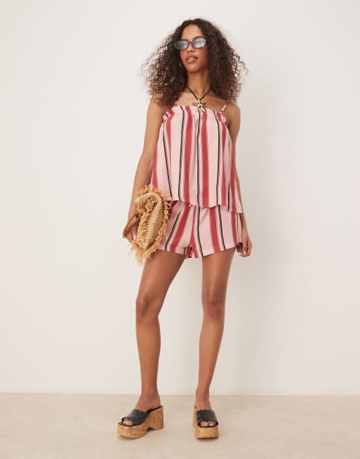 ASOS DESIGN trapeze cami top in pink stripes