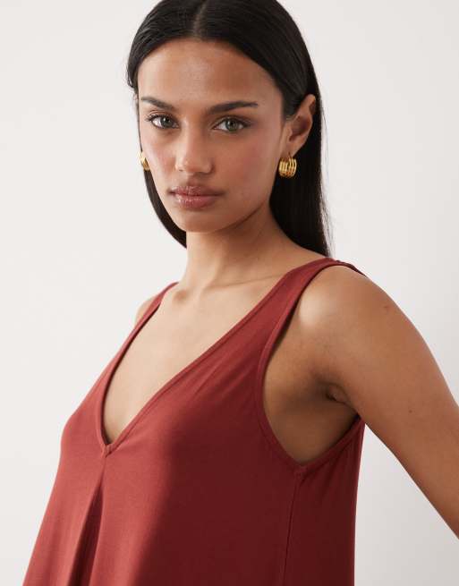 asos design trapeze maxi dress ASOS DESIGN strappy trapeze maxi dress in stone with contrast straps in  black