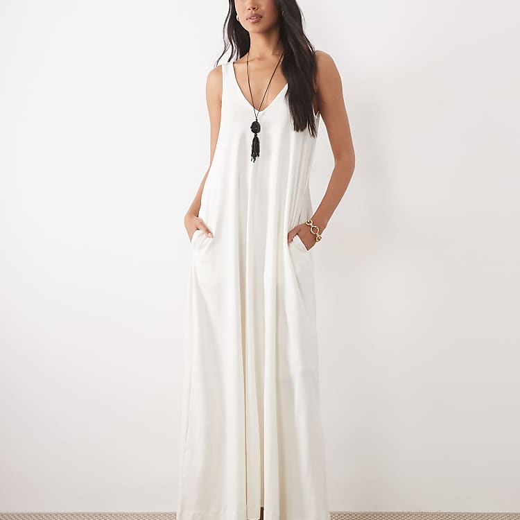 neutral maxi dress Mint Velvet Women's Palm Print - Green Ideal as a womens cotton maxi dress Neutral Navajo Maxi Dress