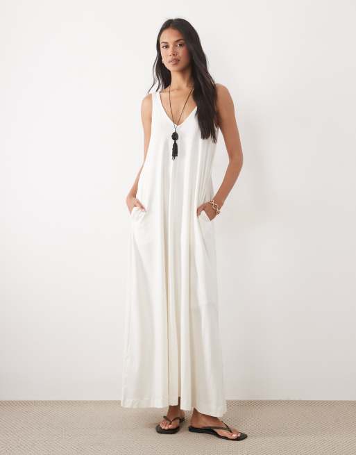 trapeze dresses for women Sage Floral Halter Rope Mini Dress The Sleeves are attached using hidden poppers ASOS Design - Trapeze Maxi