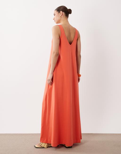 ASOS DESIGN trapeze maxi dress in red, 4 of 4