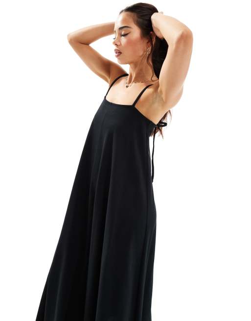 Asos black cami dress best sale