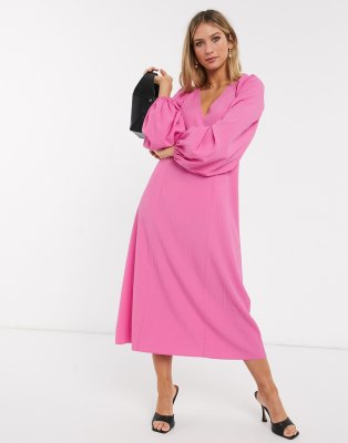 asos pink midi dress