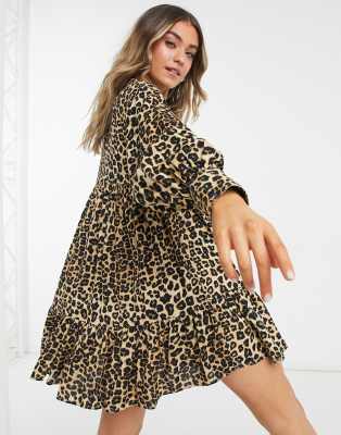 asos design peplum mini shirt dress