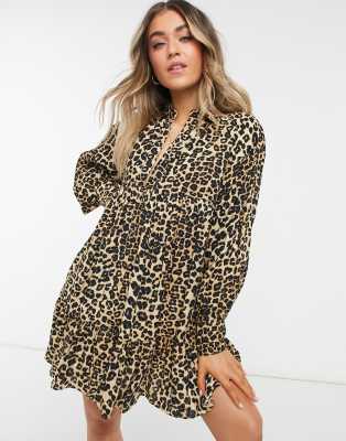 asos design peplum mini shirt dress