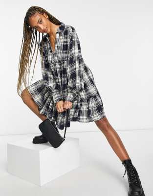 asos design peplum mini shirt dress