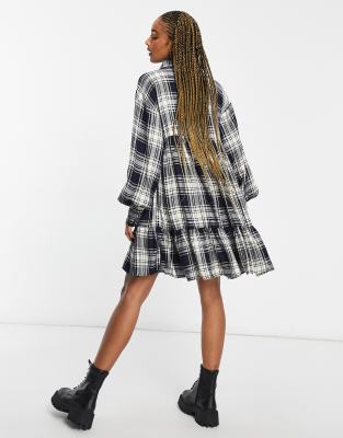 asos design peplum mini shirt dress