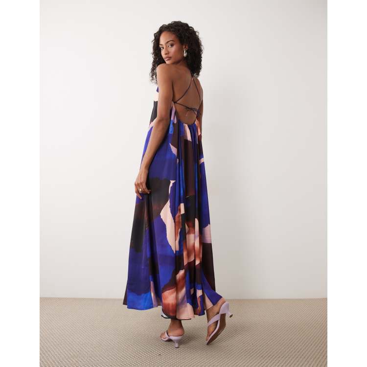 asos design scoop neck trapeze maxi dress with frill - - Women - Polyester - 12 US Clothing Sentmoon Cute Summer Dresses Sizes:8Y back fastening for a ProductID: 110691