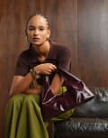 [ASOS DESIGN] ASOS DESIGN trapeze shoulder bag in cherry red No Size BURGUNDY