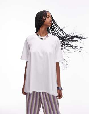 Asos Design Trapeze T-shirt In White