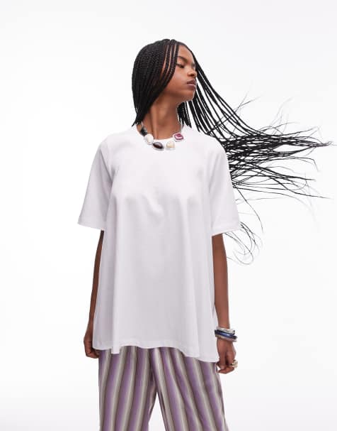 ASOS DESIGN – Trapezförmiges T-Shirt in Weiß - view 1