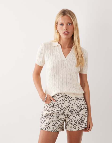 ASOS DESIGN – Trapezowe szorty o wydłużonym fasonie z nadrukiem w łatki dalmatyńczyka - view 1