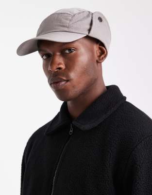 ASOS DESIGN ASOS DESIGN trapper cap in grey ripstop-Neutral