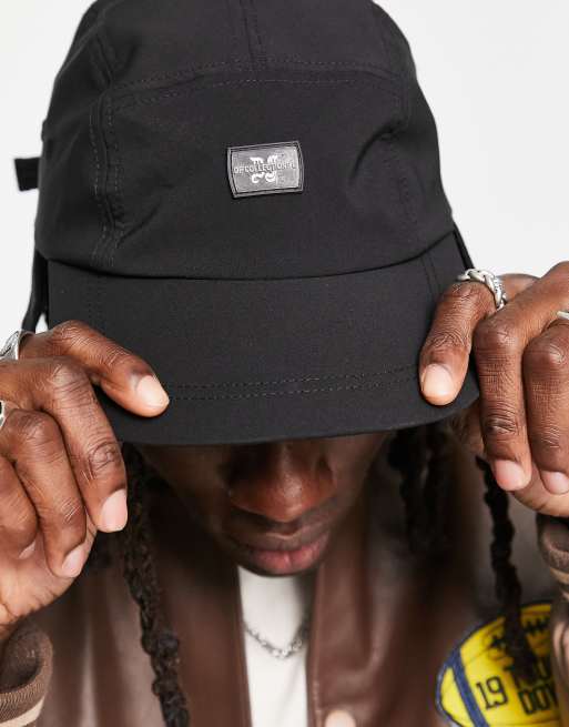 ASOS DESIGN trapper cap with badge in black | ASOS