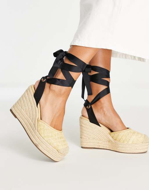 schuh Venus closed toe wedge espadrilles in natural