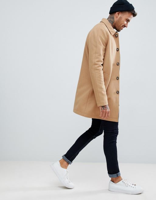 ASOS DESIGN - Trench cammello in misto lana, 4 di 4
