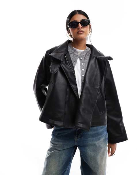 ASOS DESIGN - Trench cape en similicuir - Noir - view 1