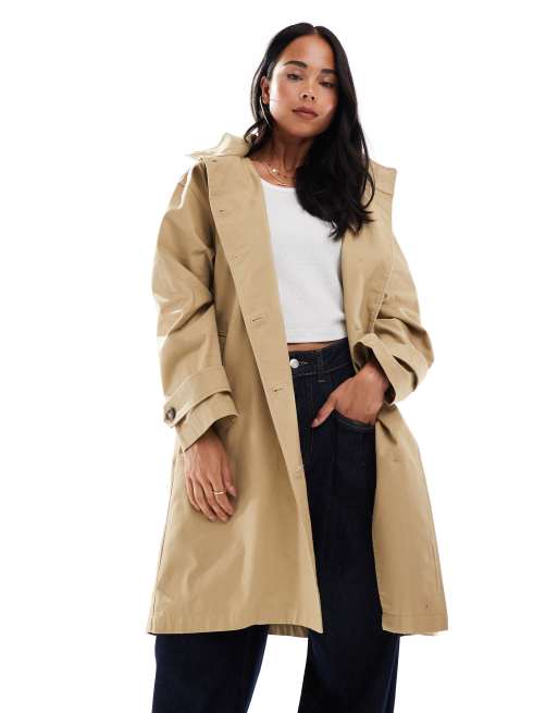 ASOS DESIGN - Trench-coat à capuche - Taupe, 4 de 4