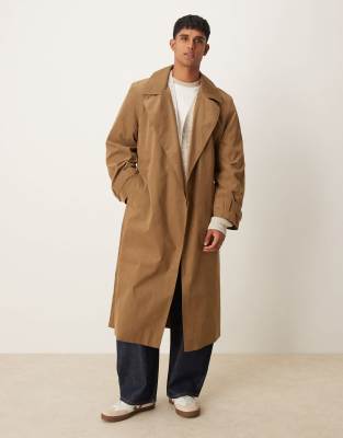 ASOS DESIGN - Trench-coat à ceinture - Camel-Neutral