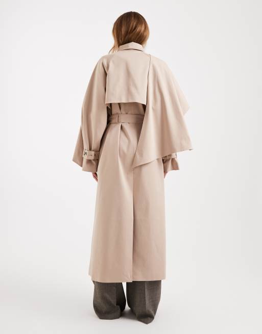 ASOS DESIGN - Trench-coat à détail foulard - Taupe, 2 de 10