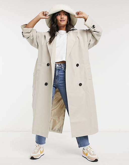 Trench-coat en imitation cuir Curve Asos Femme Vêtements Manteaux & Vestes Manteaux Trench-coats 