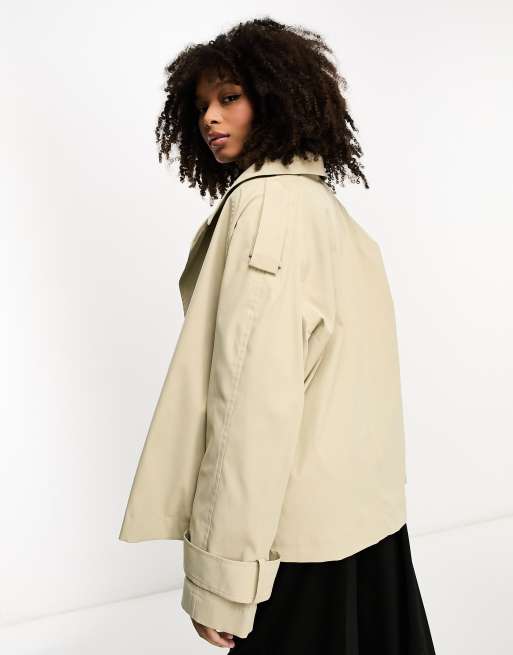 ASOS DESIGN Trench coat court et l ger Taupe clair