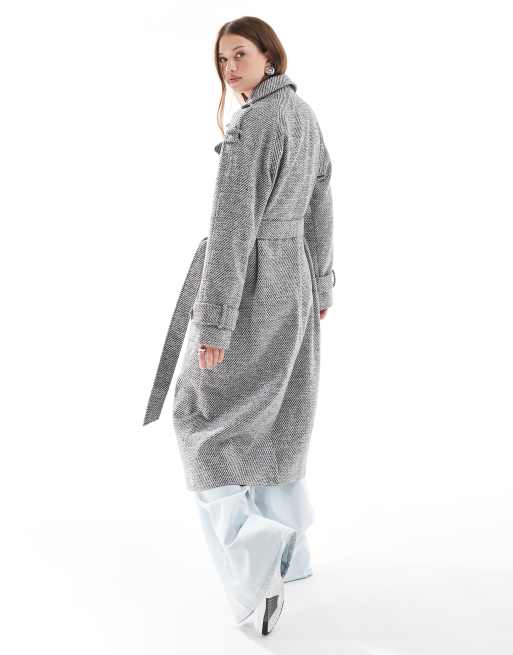 ASOS DESIGN - Trench-coat élégant en imitation laine - Poivre et sel, 4 de 4