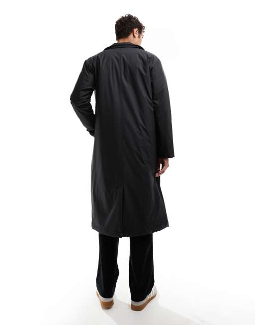 ASOS DESIGN Trench coat en caoutchouc Noir