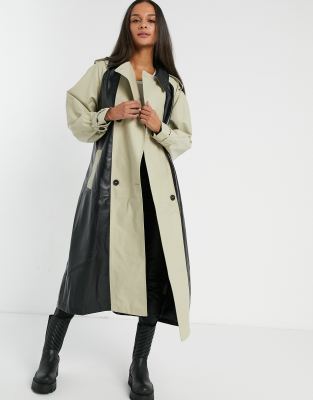 trench en vinyle noir