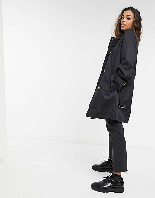 ASOS DESIGN trench coat in black