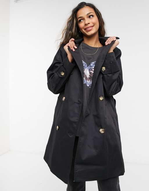 Asos black coat outlet womens