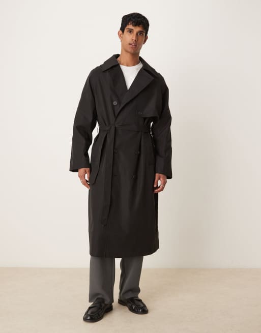 ASOS DESIGN trench coat in black