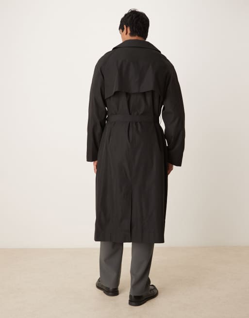 ASOS DESIGN trench coat in black