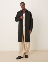 ASOS DESIGN wool look relaxed suit jacket in charcoal herringbone