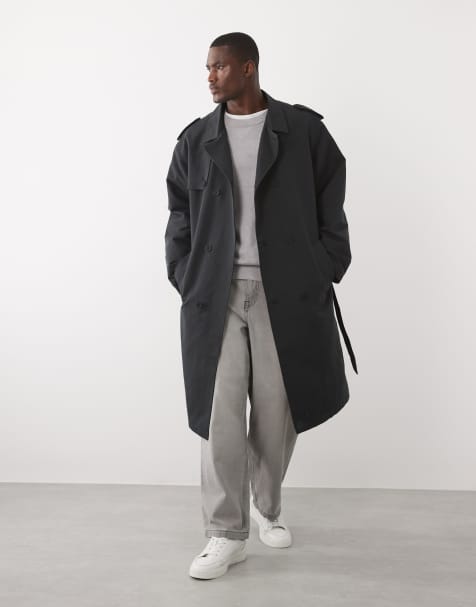 ASOS DESIGN trench coat in black - view 1