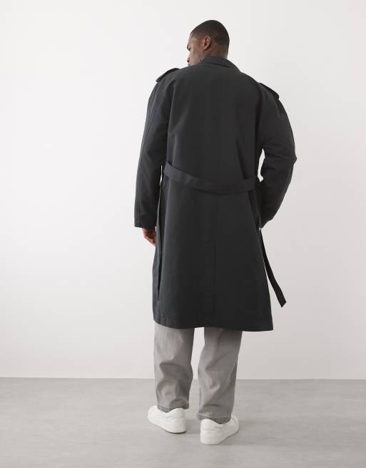 ASOS DESIGN trench coat in black, 5 of 5