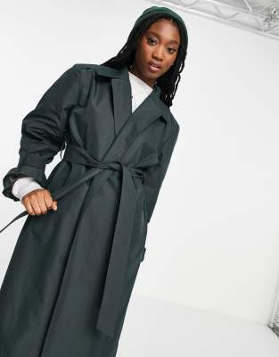 Dark khaki trench on sale coat