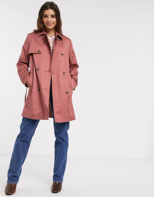 Asos pink trench clearance coat