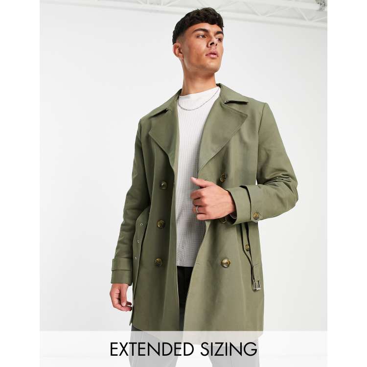 Asos khaki coat sale