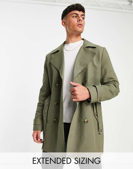 Asos khaki coat best sale