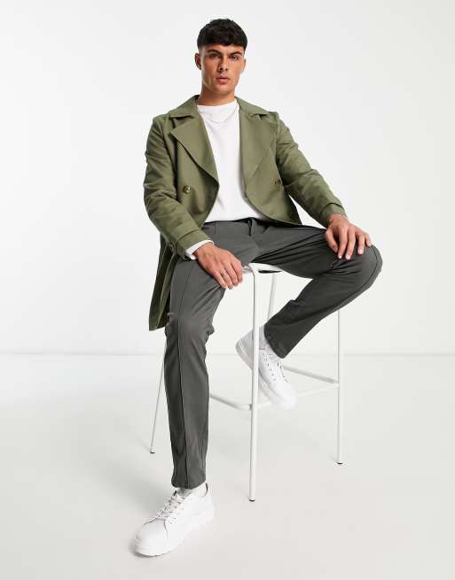 ASOS DESIGN trench coat in khaki