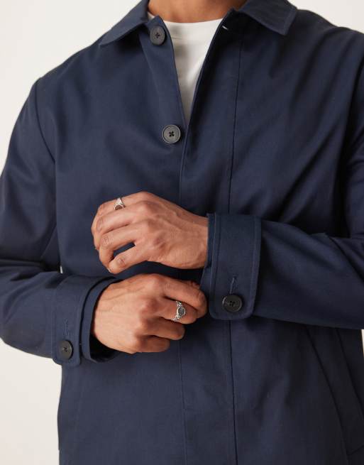 ASOS DESIGN trench coat in navy, 3 of 4