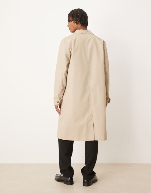 ASOS DESIGN trench coat in stone, 3 of 5