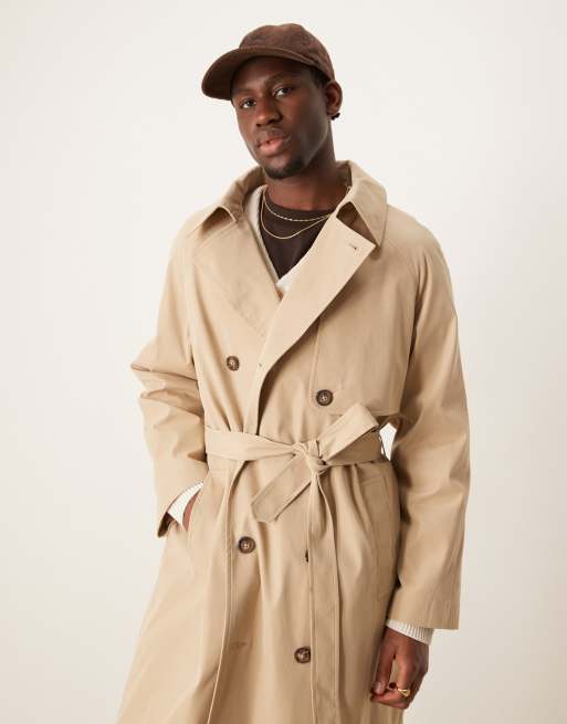 ASOS DESIGN trench coat in stone, 2 of 4