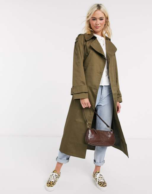 ASOS DESIGN Trenchcoat long Kaki ASOS